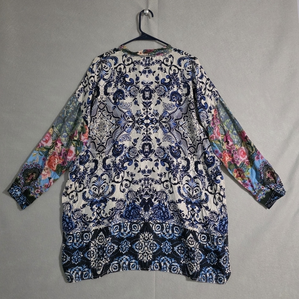 NWT Johnny Was Multi Print Button Down Blouse C13217-9 Size Small - Picture 10 of 13